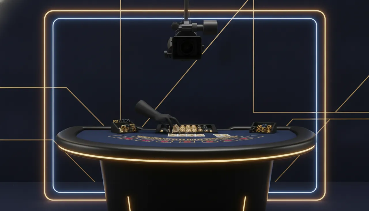 RollXO live casino - blackjack table with cards